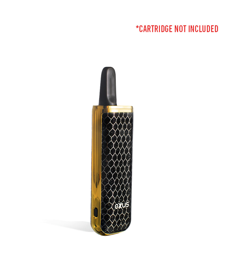 Black Gold Cobra side view Exxus Vape MiNovo Cartridge Vaporizer on white background